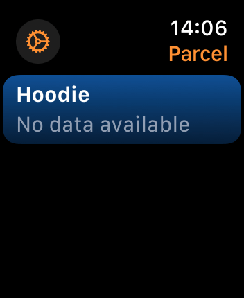 WatchOS user interface for the Parcel application