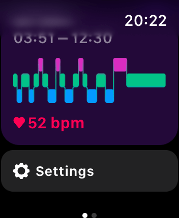 WatchOS user interface for the Pillow application