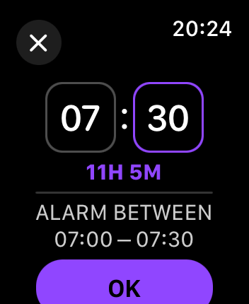WatchOS user interface for the Pillow application