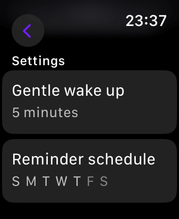 WatchOS user interface for the Rise application