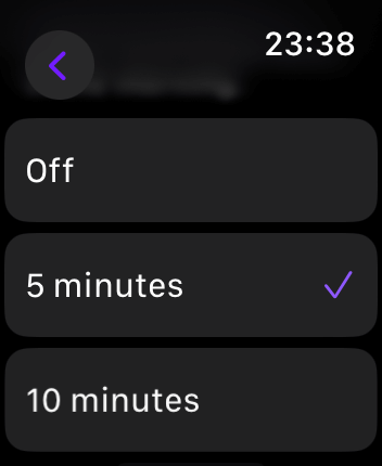 WatchOS user interface for the Rise application