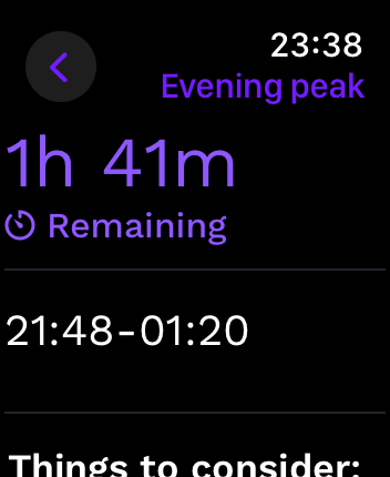 WatchOS user interface for the Rise application