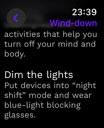 WatchOS user interface for the Rise application