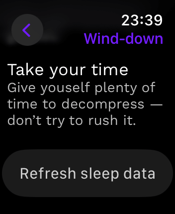 WatchOS user interface for the Rise application