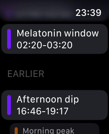 WatchOS user interface for the Rise application