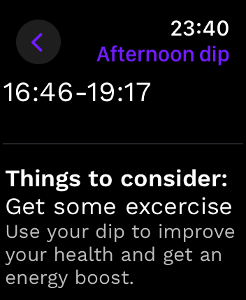 WatchOS user interface for the Rise application