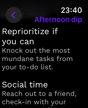 WatchOS user interface for the Rise application