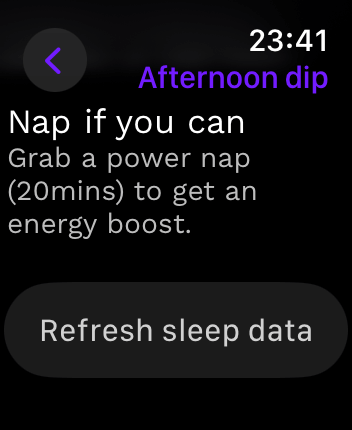 WatchOS user interface for the Rise application