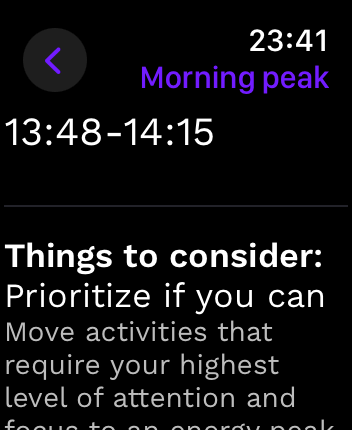 WatchOS user interface for the Rise application
