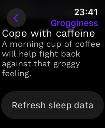 WatchOS user interface for the Rise application