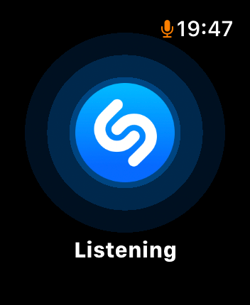 WatchOS user interface for the Shazam application