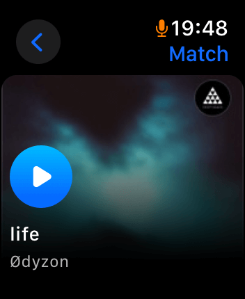 WatchOS user interface for the Shazam application