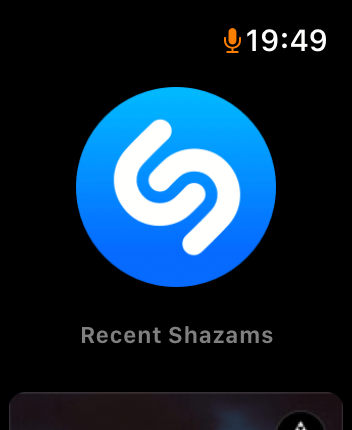 WatchOS user interface for the Shazam application