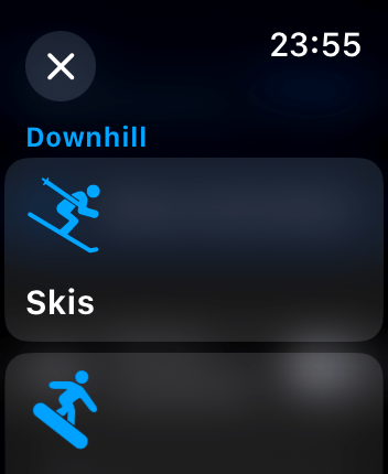 WatchOS user interface for the Slopes application