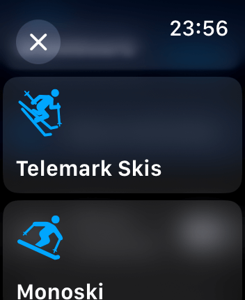 WatchOS user interface for the Slopes application