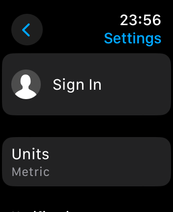 WatchOS user interface for the Slopes application