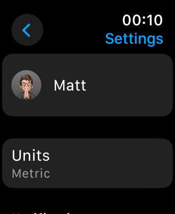 WatchOS user interface for the Slopes application
