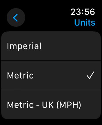 WatchOS user interface for the Slopes application