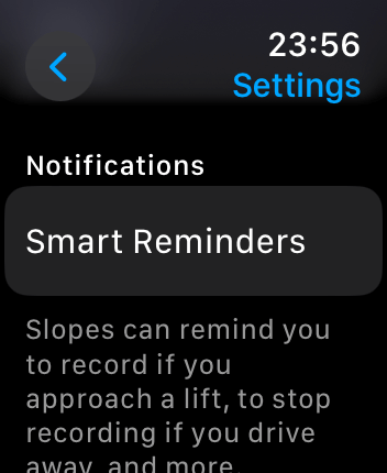 WatchOS user interface for the Slopes application