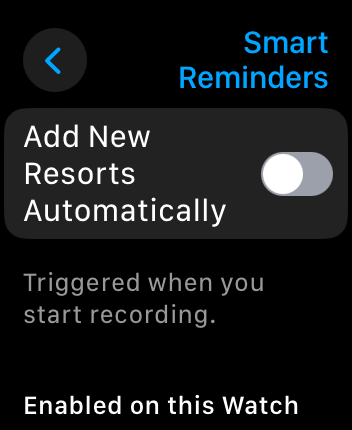 WatchOS user interface for the Slopes application