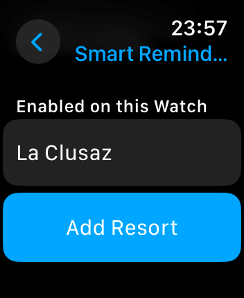 WatchOS user interface for the Slopes application