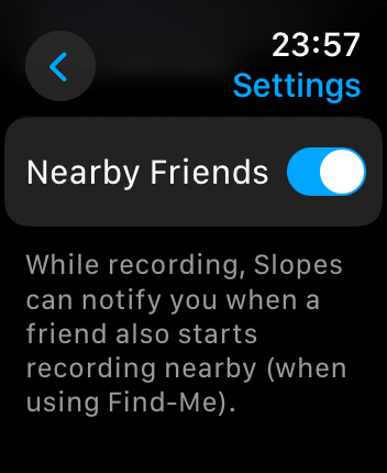 WatchOS user interface for the Slopes application
