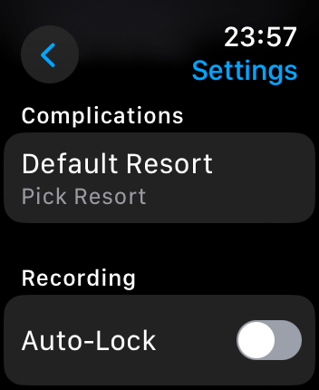 WatchOS user interface for the Slopes application