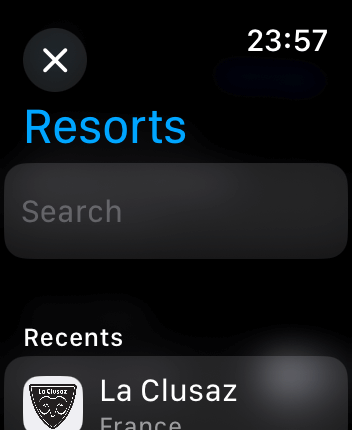 WatchOS user interface for the Slopes application