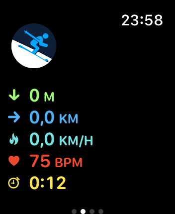 WatchOS user interface for the Slopes application
