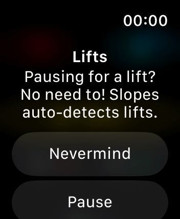 WatchOS user interface for the Slopes application
