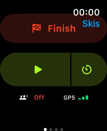 WatchOS user interface for the Slopes application