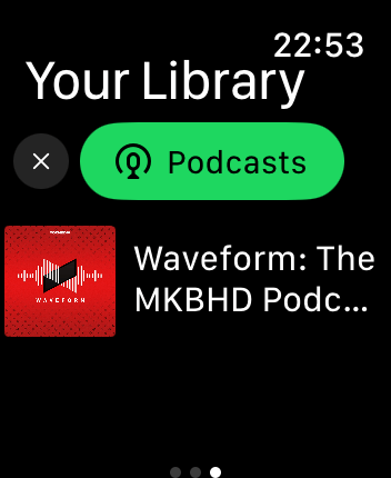 WatchOS user interface for the Spotify application