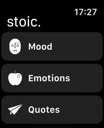 WatchOS user interface for the Stoic application