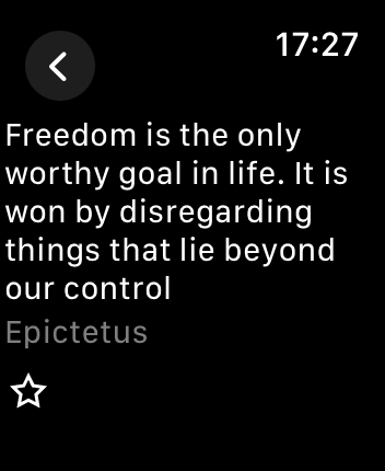 WatchOS user interface for the Stoic application