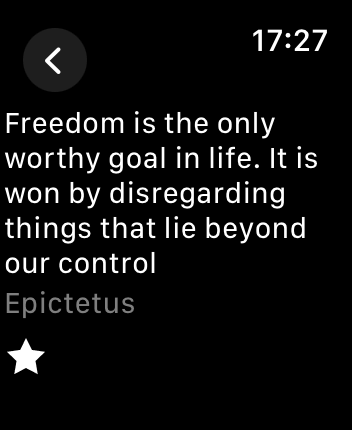 WatchOS user interface for the Stoic application