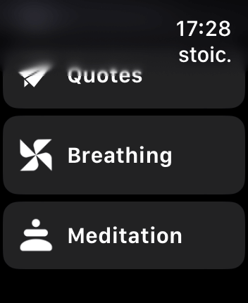WatchOS user interface for the Stoic application