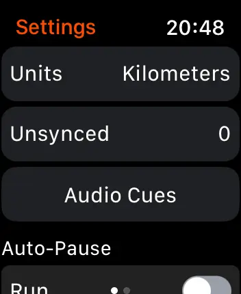 WatchOS user interface for the Strava application