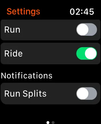 WatchOS user interface for the Strava application