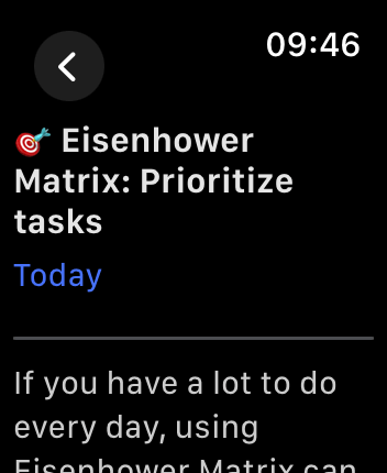 WatchOS user interface for the TickTick application
