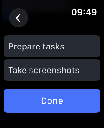 WatchOS user interface for the TickTick application