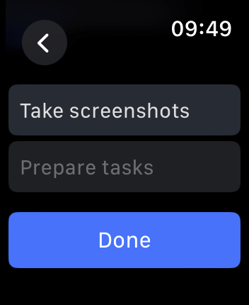 WatchOS user interface for the TickTick application