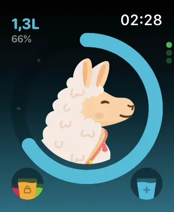 WatchOS user interface for the Waterllama application