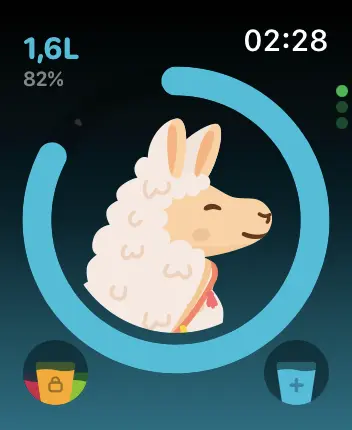 WatchOS user interface for the Waterllama application