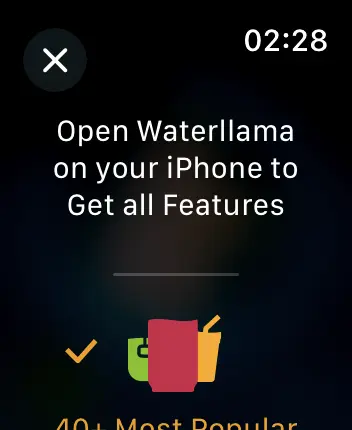WatchOS user interface for the Waterllama application