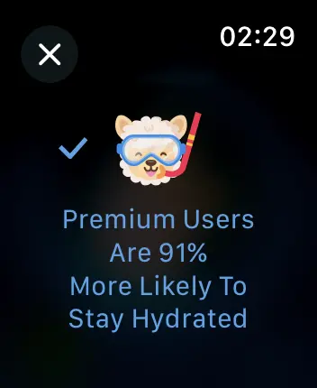 WatchOS user interface for the Waterllama application