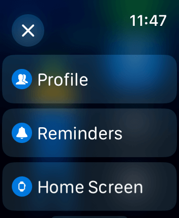 WatchOS user interface for the WaterMinder application
