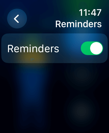 WatchOS user interface for the WaterMinder application