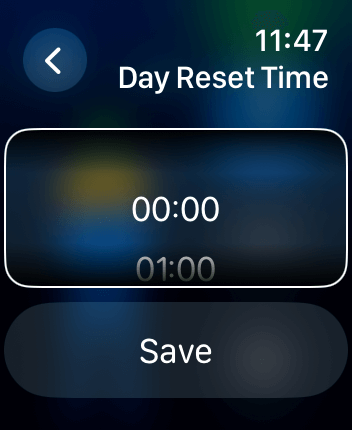 WatchOS user interface for the WaterMinder application