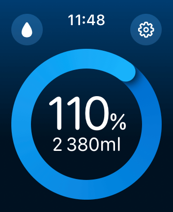 WatchOS user interface for the WaterMinder application