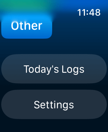 WatchOS user interface for the WaterMinder application